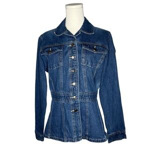 Vintage St John’s Bay Structured Defined Waist Denim Jacket Size Medium